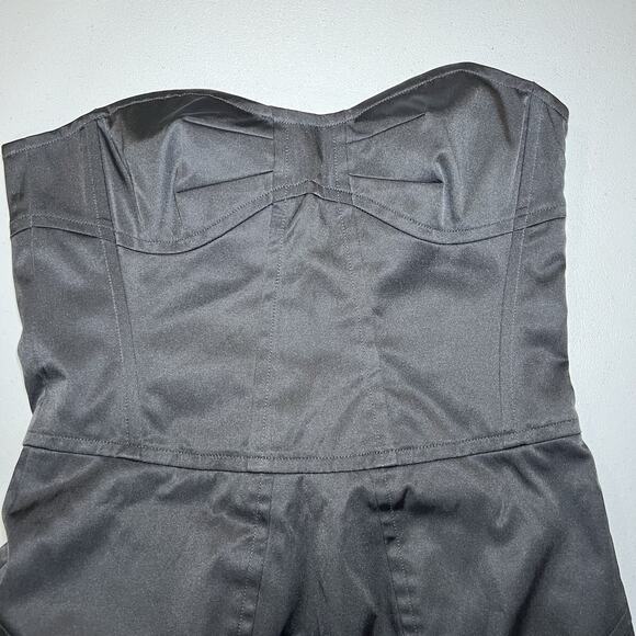 Club Monaco black satin strapless Corset Cocktail Dress Size 2 New With Tags - Picture 3 of 7